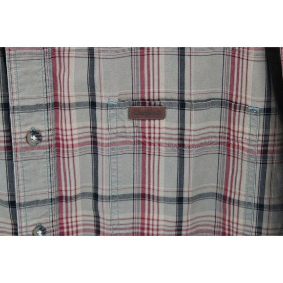 CARHARTT TAN PLAID MENS SIZE L COTTON LONG SLEEVE BUTTON DOWN SHIRT - Picture 3 of 6
